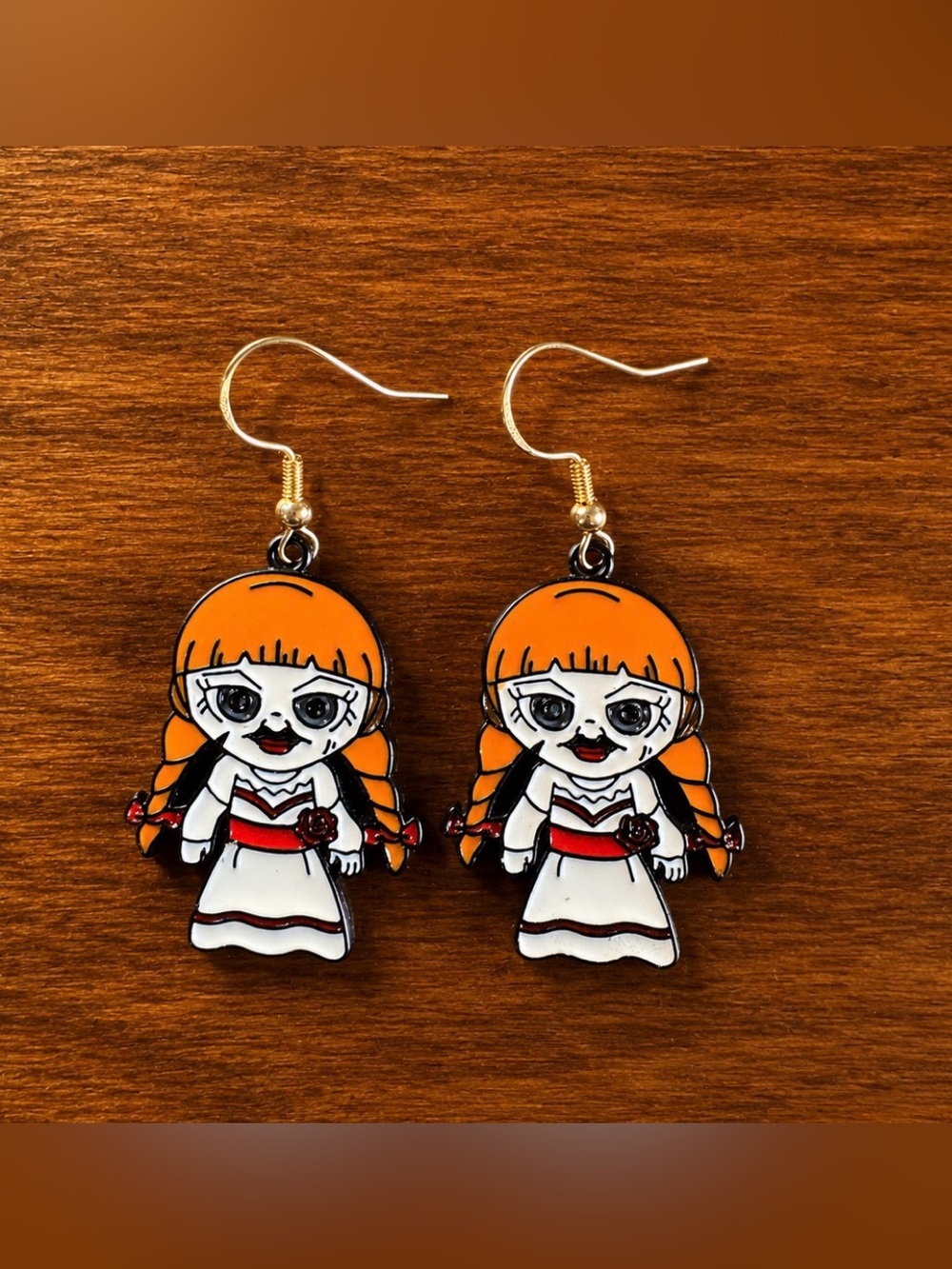 Handmade Annabelle Horror Doll Earrings 👻🖤